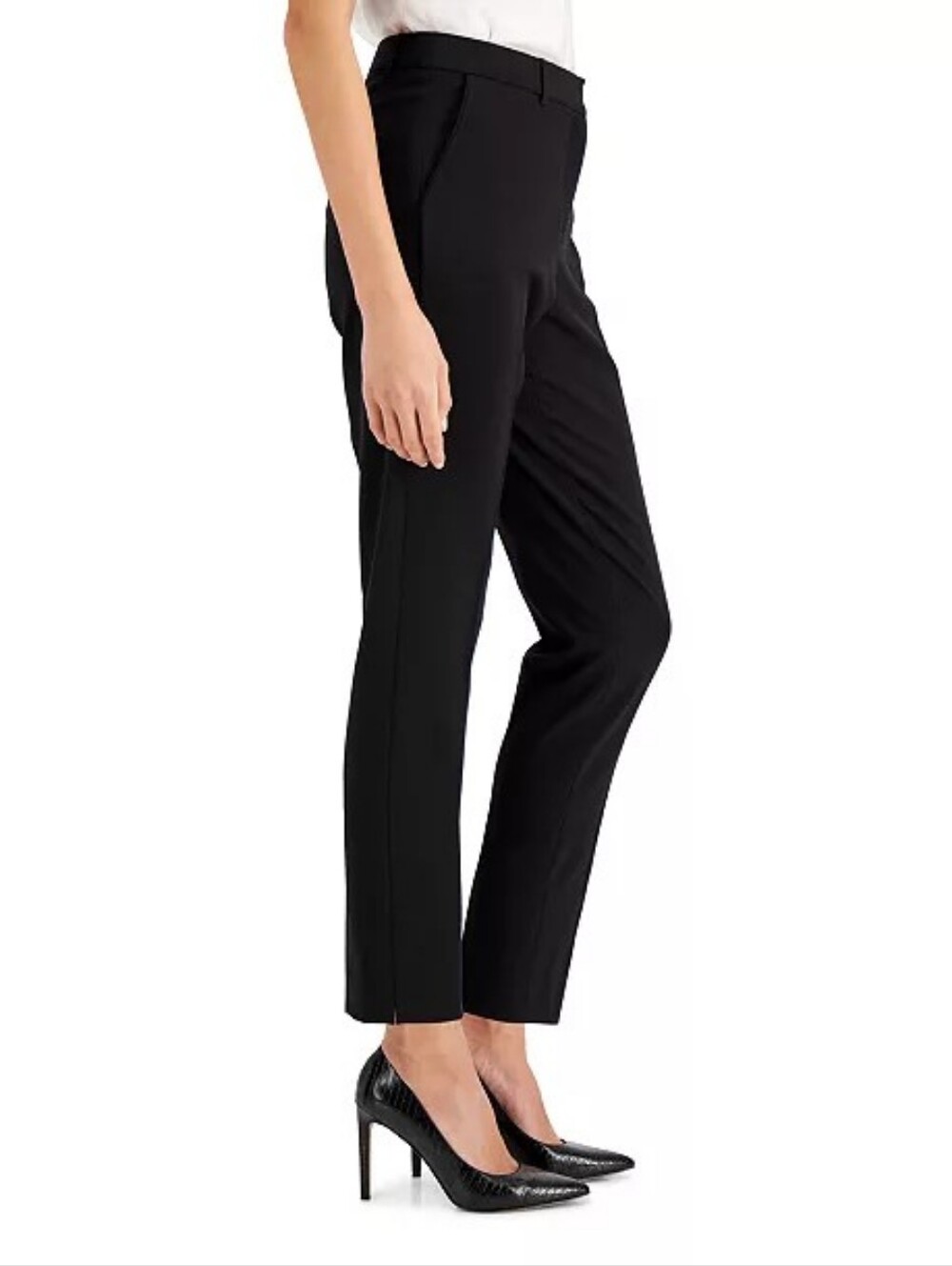 Tahari Asl Shannon Suit Straight-Leg Pants - Black Sz 10 - Picture 3 of 8
